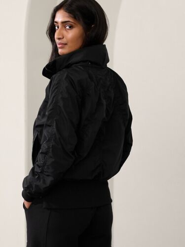 Athleta L Large Jetset Bomber Jacket Black NEW! #818839 - Picture 4 of 8