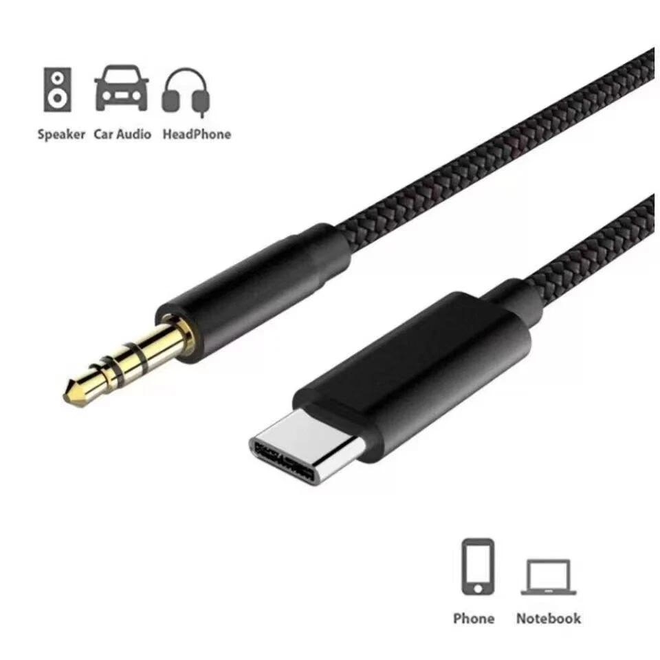 Type-C USB-C to 3.5mm Male Audio Jack AUX Cable Adaptor for Car Stereo Samsung - Image 4 of 4