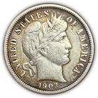 1903-O Barber Silver Dime Extremely Fine XF Coin, Details #19026