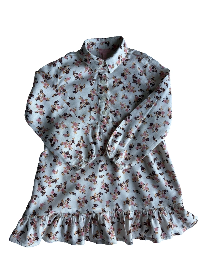 Vestido Floral Lucky Penny Niñas Cuello 2T Manga Larga Volantes Flor Vestido Niños Foto 2 de 4