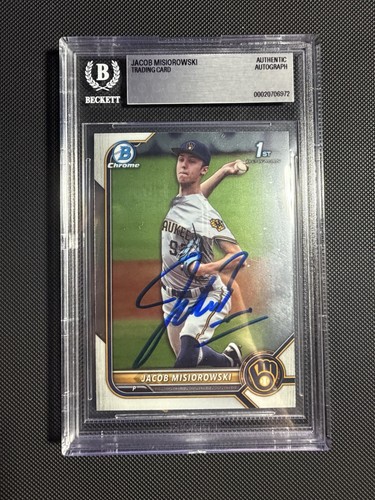Jacob Misiorowski #CDA-JMI 2022 Bowman Draft Chrome Autographs card
