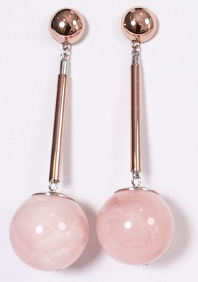 Fiorelli Damen Ohrringe Mix Metal Drop Rosegold Silber Orbs Kugeln