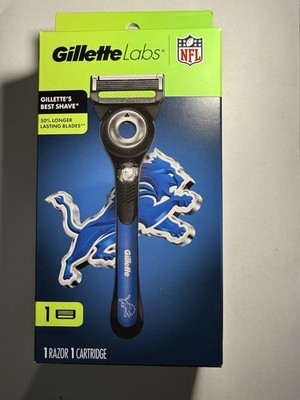 Detroit Lions Gillette Labs NEW Best Shave Razor & Refill Cartridge NFL