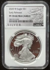 2020-W $1 SILVER AMERICAN EAGLE NGC PF70 Early Releases : 06657
