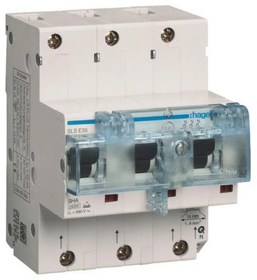Hager HTN335E SLS-Schalter 3-polig 35A E-Charakteristik Hutschiene 400V