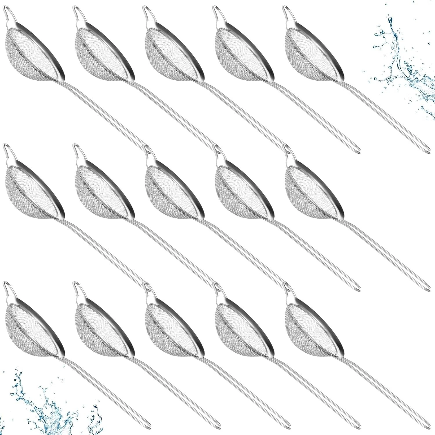 15 Pcs Stainless Steel Small Strainer Small Fine Mesh Tea Strainer Mini