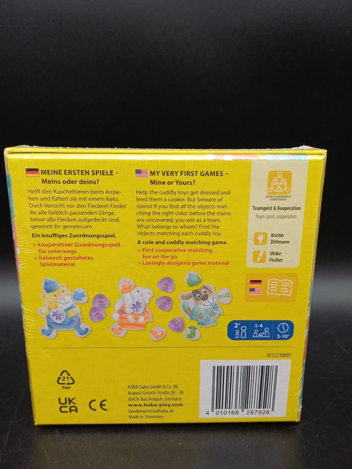 HABA 012218 Meine ersten Spiele Meins oder deins? NEU OVP UNGEÖFFNET - Bild 2 von 4