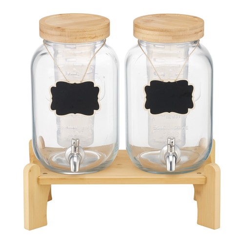 VEVOR Drink Dispenser 1 Gal Beverage Dispenser for Parties Glass with Stand 2PCS - Picture 9 of 12
