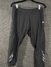 Adidas Womens Black Workout Athletic Pants Legging Pull On Size L