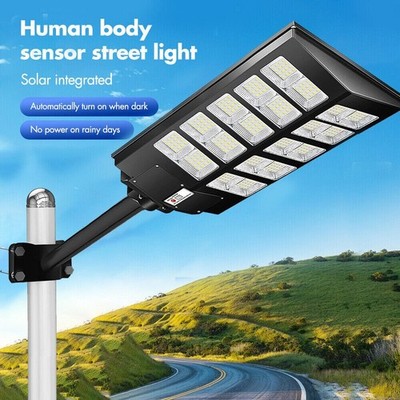 PFCTART Commercial 2000W Solar Street Light Outdoor IP67 Dusk-to-Dawn Road Lamp