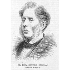 EDWARD HORSMAN British Politician - Antique Print 1876