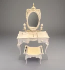 Vintage Barbie Susy Goose Vanity Dresser Mirror Bench Doll Furniture READ