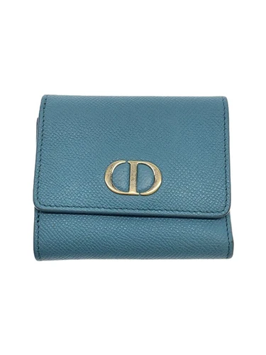 Christian Dior Portefeuille Plié 30 Montaigne Lotus CD Logo Triple Cuir Occasion