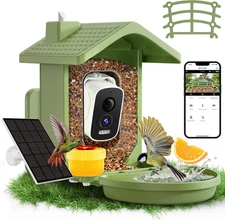 Smart Bird Feeder with Camera Solar Powered, AI Birds Species Identification, 5M