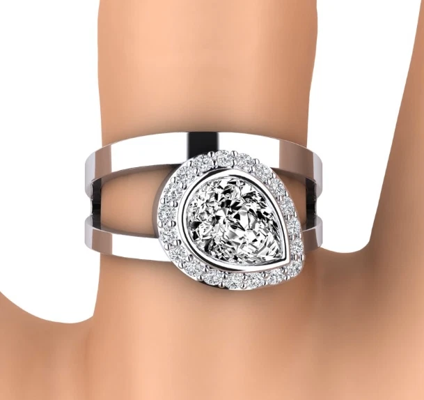 IGI Certified Lab Grown Diamond Engagement Ring 1.28 ct Oval Cut 14k White Gold - Image 2 of 4