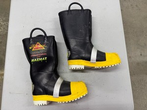 Thorogood Hellfire Steeltoe Fireman Boots Utility Black Yellow Size M/7.5 W/9 LION by Thorogood Hellfire Rubber Insulated Firefighting  main image 2