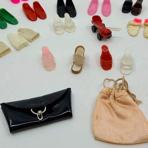 Vintage 1960s Barbie Accessories Lot Shoes Purse Roller Skate Mattel