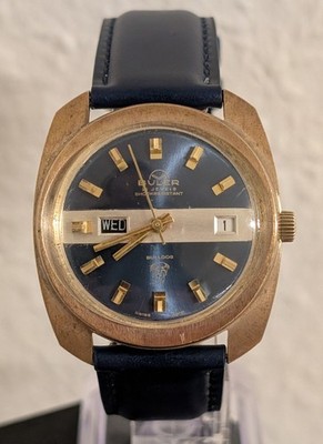 blue Buler Bulldog Swiss - Vintage - Uhr - 21 Jewels - toller exclusiver Zustand