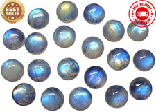 Rainbow Moonstone Cabochon 12MM Round Loose Gemstone for Jewelry Making 2pcs
