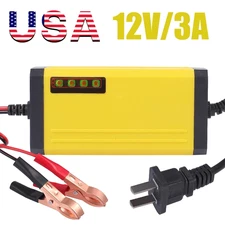 12V Car Battery Charger Maintainer Auto Trickle RV for Truck Motorcycle Portable