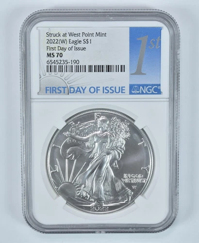 2022 (W) American Silver Eagle Struck At West Point FDOI MS70 NGC 1 Label *7950