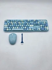 MOFII 104 Keys Wireless keyboard And Mouse Combo Set - Light Blue