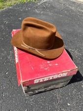 Vintage Stetson Brown Beaver XXX Cowboy Hat 3X w/ Box - Men's 7-1/4 - As-Is