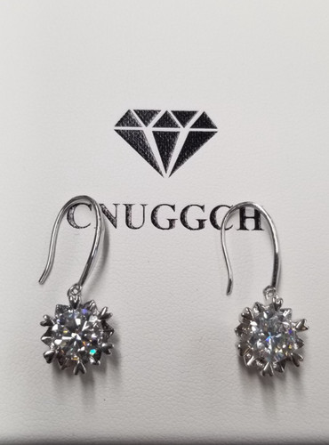 CNUGGCH Moissanite Drop Earrings 30mm Sterling Silver