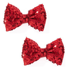 Love Fairy 3-Inch Glitter Bow Hairpin - Sparkling Sequin Bow Tie Hair Clip for G