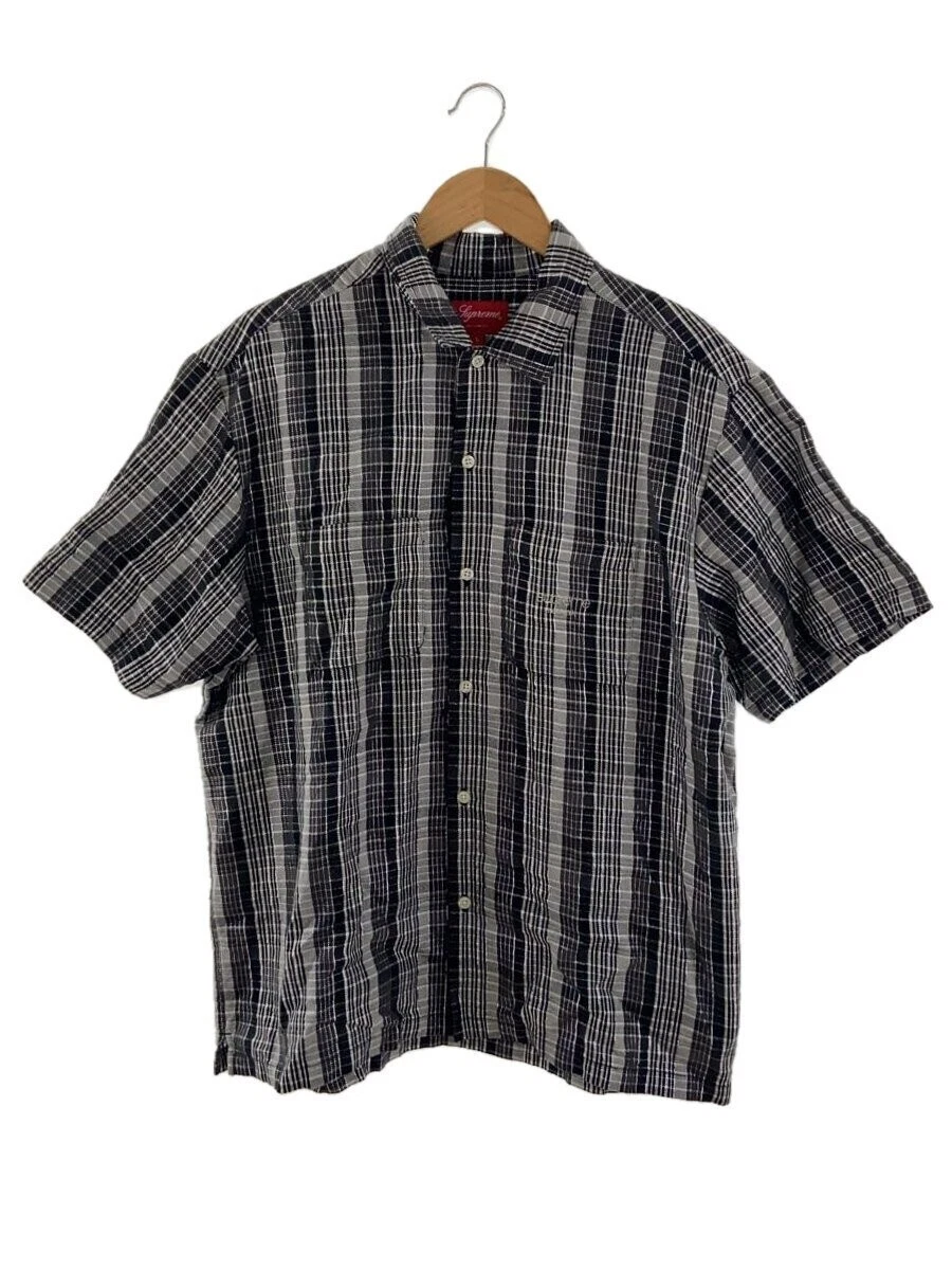 Chemise Supreme manches courtes/L/coton/gris/à carreaux