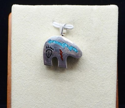 Sterling Silver Pretty Bear Patterned Designs Charm / Pendant #FME696