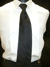 USED Necktie Stripe Pretied - BLACK SN800