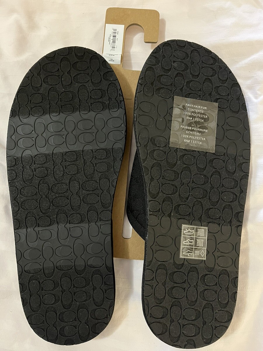 BRAND NEW Coach Men’s Slipper In Signature Jacquard Size 8 COACH BLACK SIGNATURE SLIPPERS MENS SIZE 10 #2465 for sale  main image 3