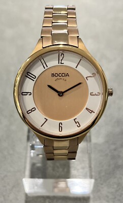 BOCCIA TITANIUM Damen Uhr, Quarz, Rosé, neue Batterie, guter Zustand.