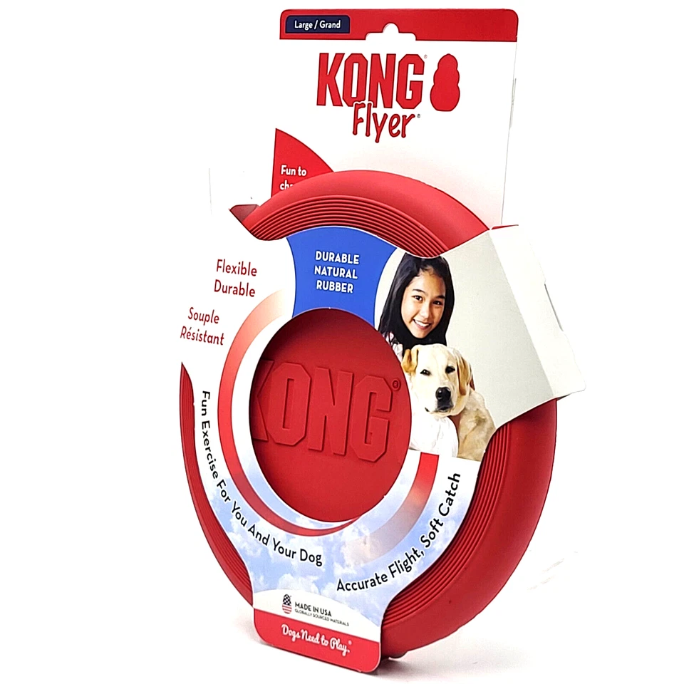 KONG Flexible Flyer Frisbee LARGE 9" Durable Soft Rubber Dog Fetch Toy - Image 3 of 4