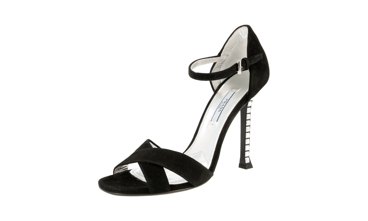 PRADA CRYSTAL High Heel Pumps Sandals - 1X571F - Black - NEW
