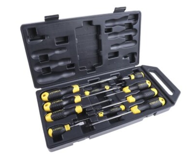 Stanley 2-65-014 Pozidrive Schlitzschraubendreher-Set 10-teilig Hartschalenkoffer