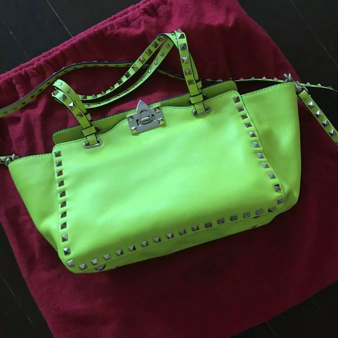 Valentino Garavani Mini Spike It Rockstud Neon Leather Shoulder