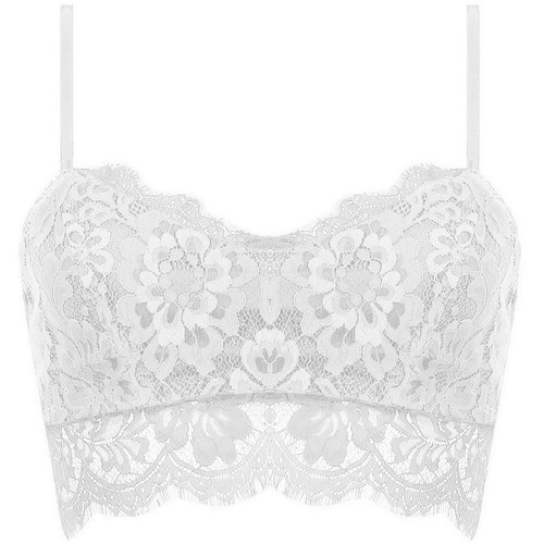 New Womens Lace Top Bralet Eyelash Vest Strappy Party Crop Bra Black - Picture 4 of 13