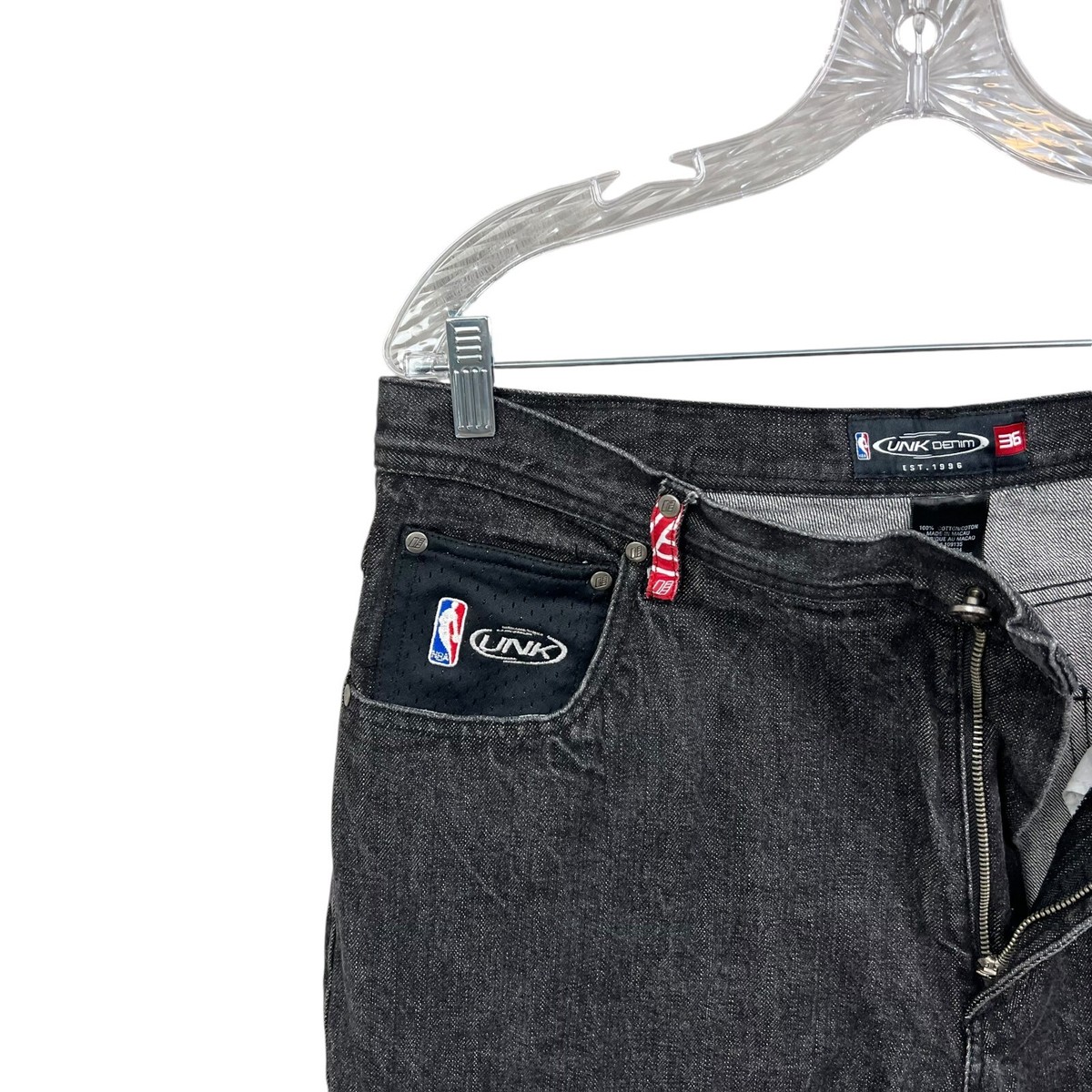 NBA UNK Mens Jeans Chicago Bulls Embroidered Y2K Straight 5 NBA UNK Mens Jeans Chicago Bulls Embroidered Y2K Straight 5