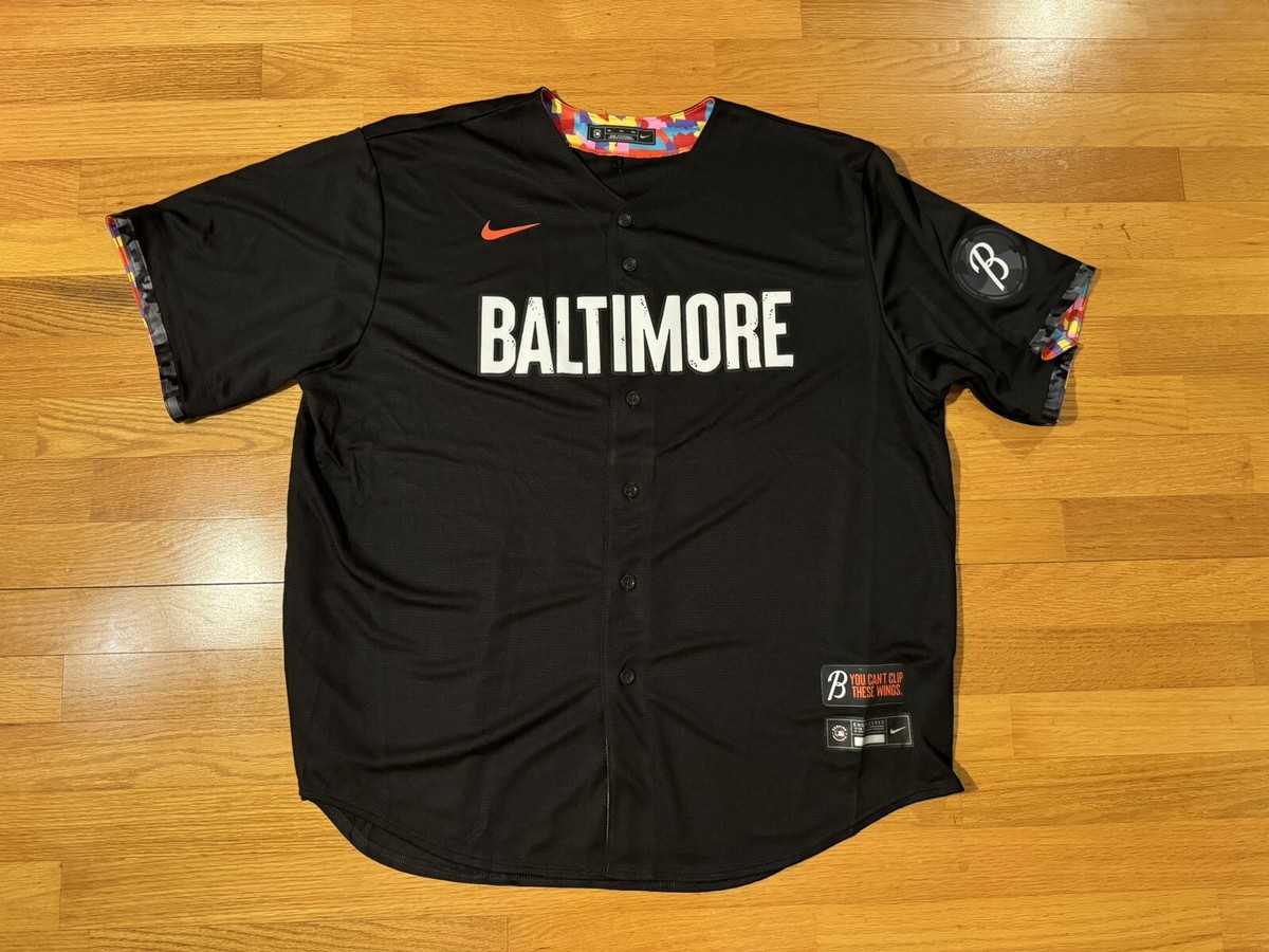 New 3XL Nike Baltimore Orioles City Connect Blank Jersey Black