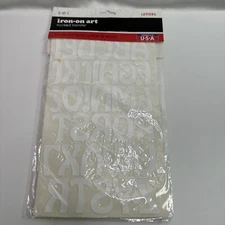 New S.E.I. Flocked Iron-On Transfers "COOL LETTERS" White Uppercase & Lowercase