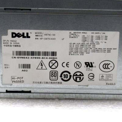 Dell Precision T5400 Workstation 875W Power Supply GM869 YN642