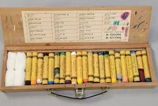 Sakura Cray Pas Pastels Wood Box Handle Used 22 of 24 Set Japan