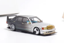 CR DCM 1:64 Silver 190E W201 EVO Sedan Racing Sports Model Diecast Metal Car