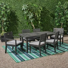 Kemp Outdoor 6-Seater Acacia Wood Dining Set