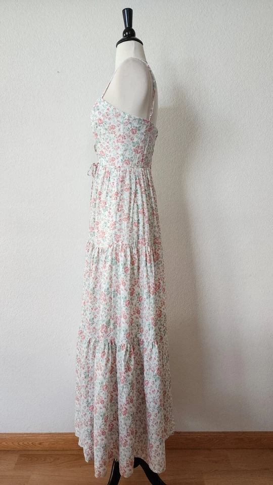 Maxi Vestido Anthropologie Nuevo Talla Grande XL Floral Diosa Coqueta Con Cordones Boho Foto 2 de 4