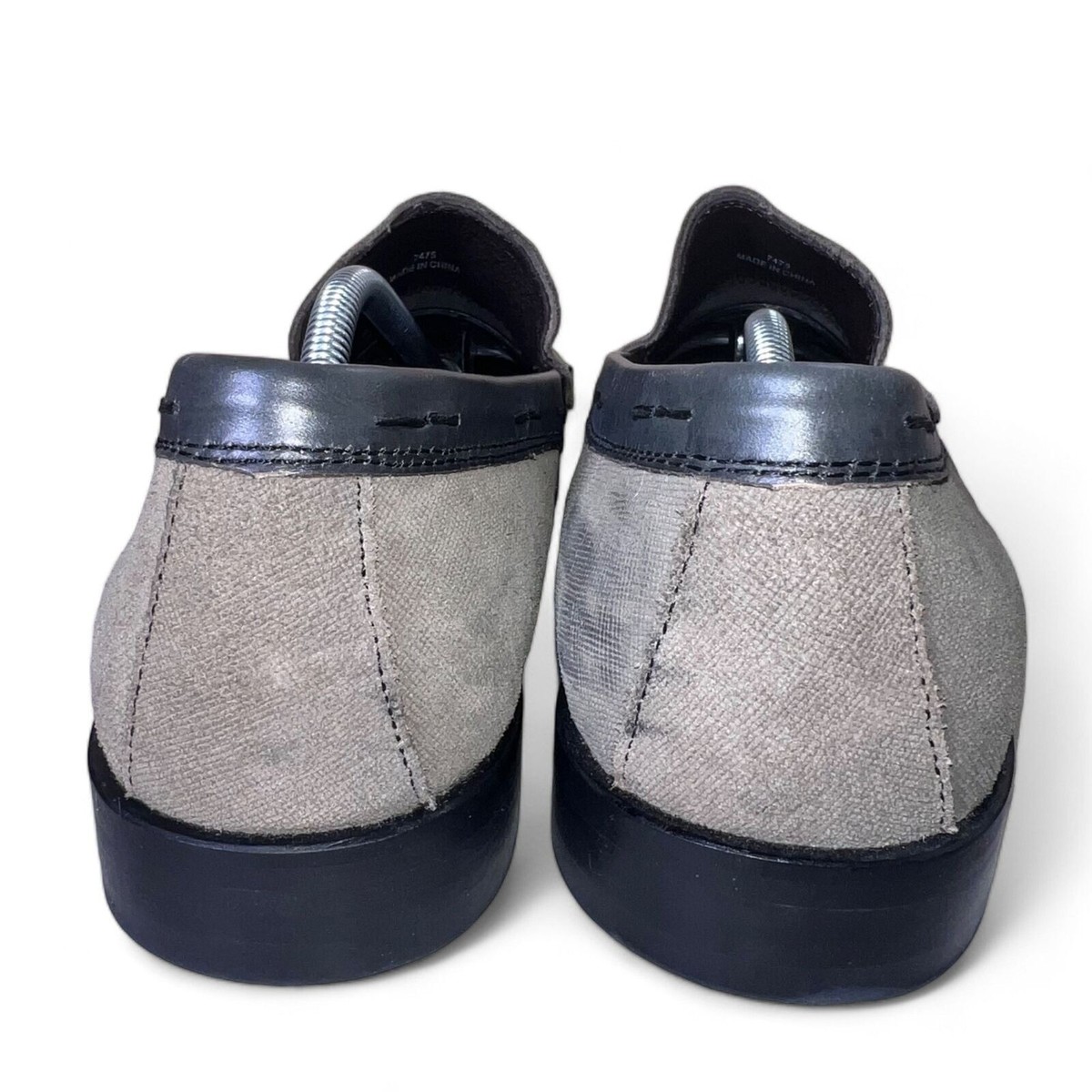 john Varvatos Star USA Mens 8M Loafer Shoes Gray Suede Slip On‎ Casual Studded John Varvatos USA Star Slip-on Loafers Brown / Grey Suede  main image 2