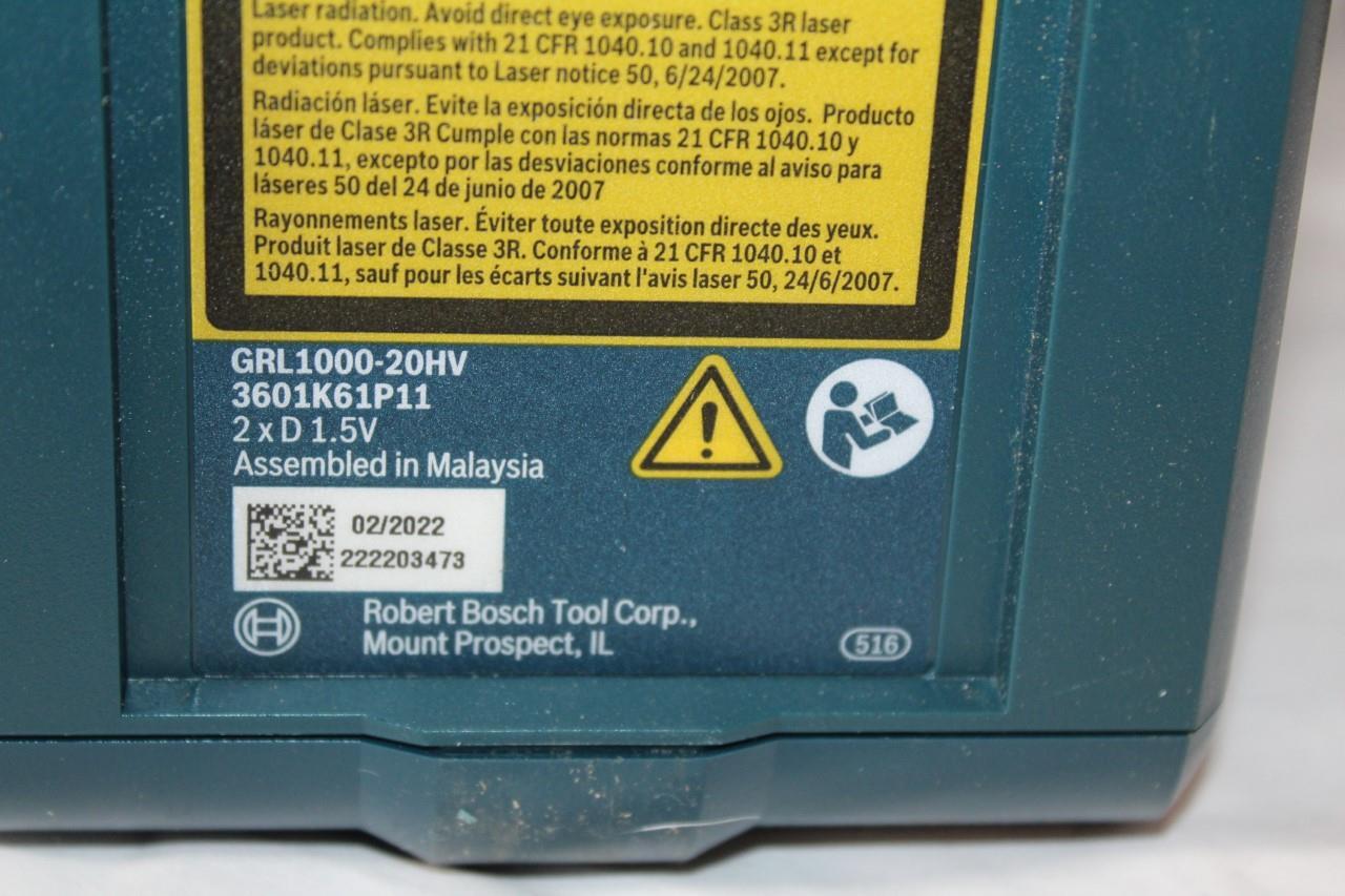 Bosch GRL100020HVK SelfLeveling Rotary Laser Kit eBay