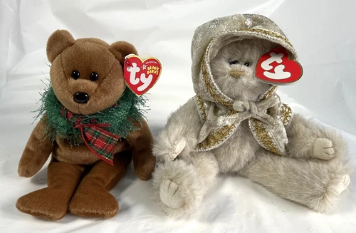 Vintage Beanie Babies 1993 Gwyndolyn Attic Treasures 2005 Hollydays With Tags
